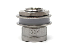 Full 304 Stainless Steel 1/2" Weldless Bulkhead Fitting