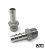 CONCORD COOKWARE 1/2" Barb Hose to 1/2" NPT Threads (304 S/S) - 2 PK (SKU: 877769006556)